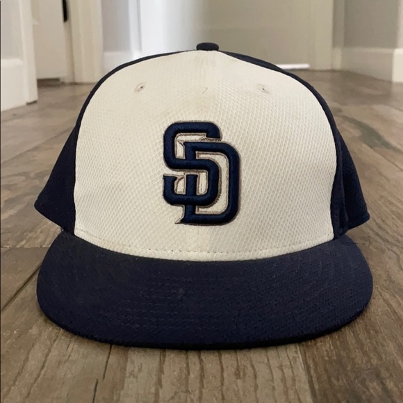 New Era White and Navy Blue Padres Hat - Picture 1 of 2
